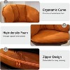 Bestier Orange Fabric 360 Degree Swivel Accent Chair with Ergonomic Design Arm Chair with Removable Padding - 3 of 4