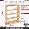 Rev-A-Shelf 432-BFBBSC-3C 3-Inch Base Cabinet Filler Soft Close Pullout Kitchen Wooden Spice Rack Holder Shelves for Storage Organization - 3 of 4