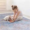 SKRAN Machine Washable Area Rugs, Low-Pile, Non-Slip, Non-Shedding, Foldable, Kid & Pet Friendly for Living Room, Bedroom (Yellow/Cream) - 2 of 4