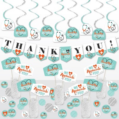 Big Dot of Happiness Thank You Doctors - Doctor Appreciation Week Supplies Decoration Kit - Decor Galore Party Pack - 51 Pieces