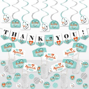 Big Dot of Happiness Thank You Doctors - Doctor Appreciation Week Supplies Decoration Kit - Decor Galore Party Pack - 51 Pieces - 1 of 4