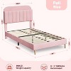 Bed Frame with Storage Headboard, Velvet Upholstered Platform Bed for Kids, Sturdy Wooden Slats, Noise-Free, Easy Assembly, No Box Spring Needed. - 2 of 4