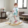 Mshliw Kids Plush Elephant Rocking Horse Ride-On Toy with Realistic Sounds, Soft Seat & Wooden Base for Toddlers Age 2–4 Years, Halloween gift - 3 of 4