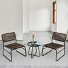 GDFStudio Burke Patio 3 pcs Steel and Rattan Seating Set - 3 of 4
