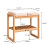 23.6" Beech Wood Shoe Bench with Cushion and 2-Tier Storage Shelf for Entryway or Bedroom - 3irtyhousy - 4 of 4