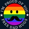 Design By Humans Free Dad Hugs Pride By KangThien Tank Top - Navy - Medium - 2 of 2