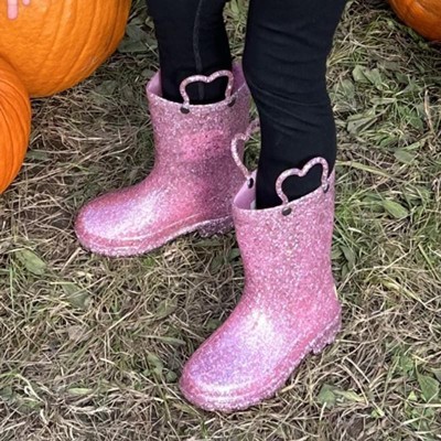 Pink glitter rain store boots