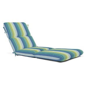 Casual Cushion Stripe Sunbrella Fabric 1-Piece Outdoor Chaise Cushion, 22.5"W x 74"L - 1 of 4