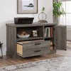 Sauder Aspen Post Small Office Credenza Pebble Pine: Laminated MDF, Metal Hardware, Spot Clean - 3 of 4