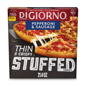 DiGiorno Thin & Crispy Stuffed Crust Pepperoni & Sausage Frozen Pizza - 21.4oz - 1 of 4