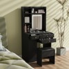 ELECWISH Small Vanity Table with Mirror, Chair and Storage Stool - 3 of 4