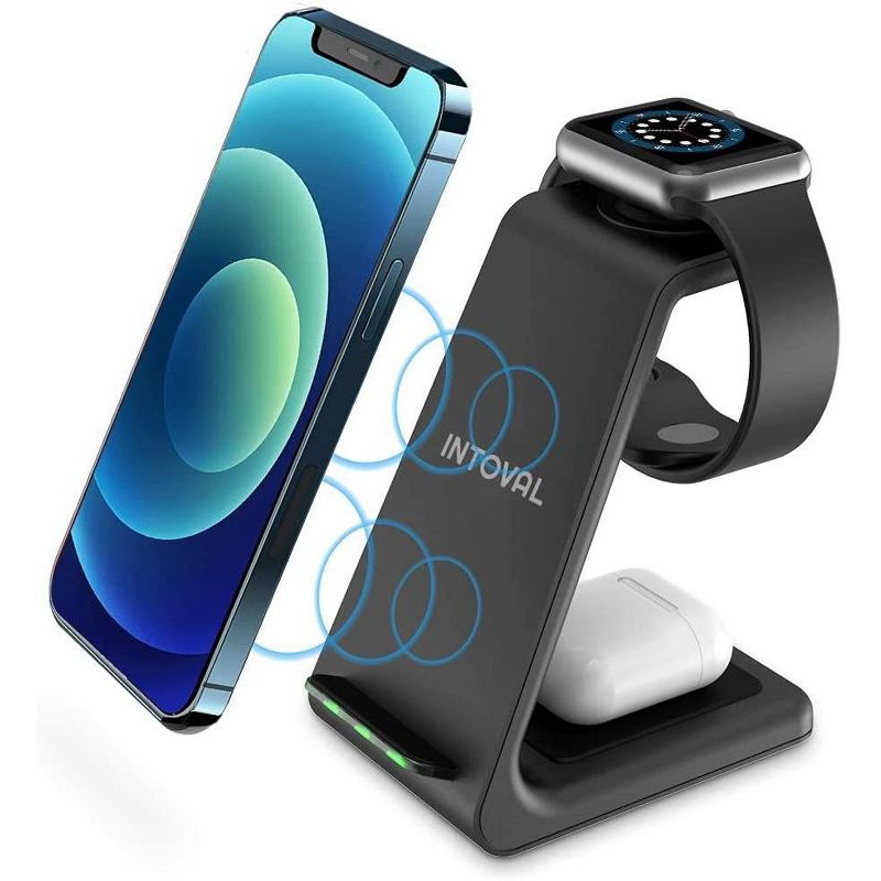 Intoval Wireless Charging Station Qi-Certified Charging Station for iPhone, Compatible with Apple Watch, and Airpods with Wireless case - A3, 1 of 7