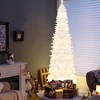 Costway 7 FT Pre-Lit Hinged Pencil Christmas Tree White with 300 LED Lights & 8 Flash Modes - 3 of 4