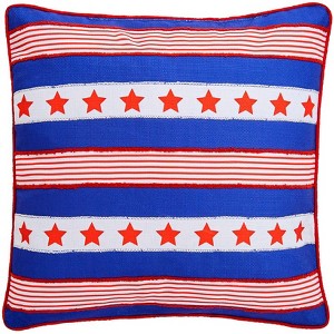 The Lakeside Collection Americana Embroidered Accent Pillows - Stars and Stripes - 1 of 4