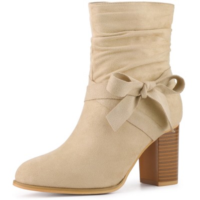 Allegra K Women's Casual Chunky Heel Ankle Boots