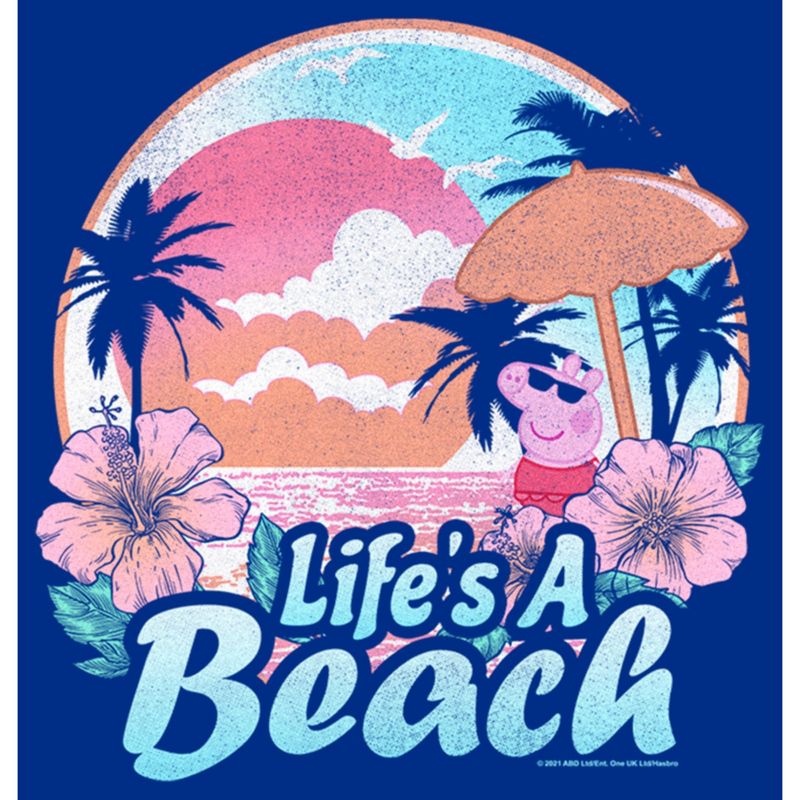 Juniors Womens Peppa Pig Life's a Beach T-Shirt, 2 of 5