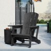 Infurnic Outdoor Portable Chairs Folding Adirondack Wooden Textured with Cup Holder Weather Resistant with Cup Holder, Black, 29.6"*31.4"*36.4" - 2 of 4