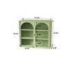 FONTOI 27.56" Glass Doors Modern Two-door Wall Cabinet with Three-tier Storage for Entryway Living Room Bathroom, Green, 9.06"*23.62"*27.56" - 3 of 4