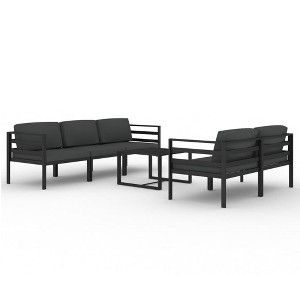 vidaXL Patio Lounge Set Outdoor Sectional Sofa Set Table Aluminum Anthracite - 1 of 4