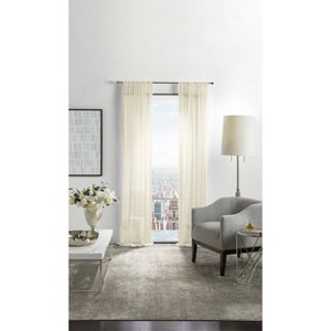 105"x50" Martha Stewart 2pk 84" Glacier Sheer Pole Top Ivory - 1 of 4