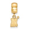 Black Bow Jewelry 14k Yellow Gold Plated Sterling Silver Navy Midshipmen NCAA Bead Charm - 2 of 4