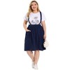 Agnes Orinda Women's Plus Size Casual Elastic Waist Suspender Skirt with Front Pockets - 3 of 4