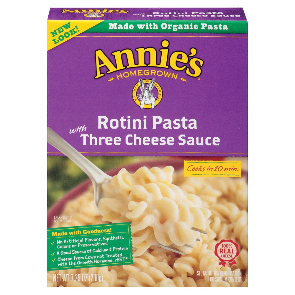UPC 013562000104 product image for Annie's Organic Rotini Pasta with Three Cheese Sauce 7.25 oz | upcitemdb.com