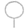 EVERLY JEWELRY | Sterling Silver 118 3/4ct TGW Created White Sapphire Lariat Necklace, 16 inc  + 3 inc - 4 of 4