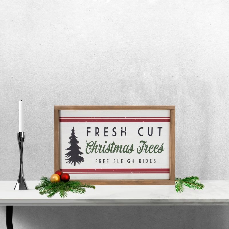 Northlight 18" Wooden Framed "Fresh Cut Christmas Trees" Wall Sign, 3 of 6