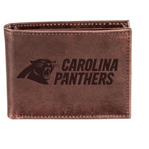 Evergreen NFL Carolina Panthers Brown Leather Bifold Wallet Officially Licensed with Gift Box - 1 of 1