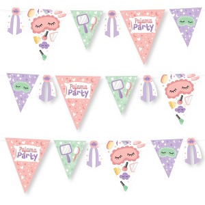 Big Dot of Happiness Pajama Slumber Party - DIY Girls Sleepover Birthday Party Pennant Garland Decoration - Triangle Banner - 30 Pieces - 1 of 4