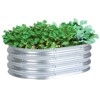 Aoodor Galvanized Raised Garden Bed Kit, Outdoor Garden Planter Oval Large Boxes for Vegetables, Flowers, Herbs - Silver - 3 of 4