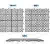 DOMETOUR 12" x 12" Gray Interlocking Deck Tiles Waterproof Plastic Outdoor Anti-slip Flooring for Bathroom Balcony Porch Rosette Pattern - 3 of 4