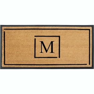 A1HC Natural Coir Monogrammed Doormat, Anti-Shed Treated Durable Front Door Mat for Outdoor Entrance, Easy to Clean Entrymat 24"x48" - 1 of 4