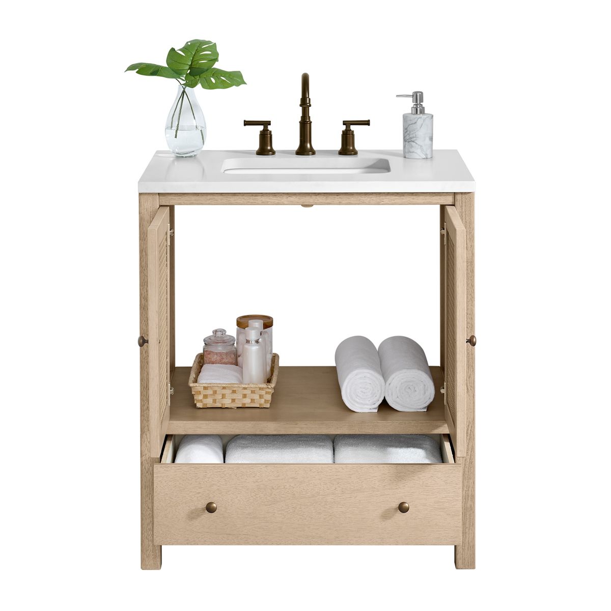 Alaterre Furniture Lucca Bathroom Vanity - Freestanding Cabinet Without Top - thumbnail 10