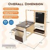 Costzon Easel for Kids, Wooden Art Center with Double-sided Board, Paper Roll for Drawing, Crafts, Writing, Toddler Table with Storage (Brown) - 4 of 4