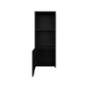 GlasFlength Decorative Storage Cabinets Accent Storage Cabinet Pima Wall Cabinet Wall Storage Shelf With 1 Door for Room, Black, 13.4"*16.1"*43.3" - 4 of 4