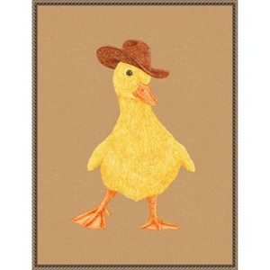 Amanti Art Daphne the Cowgirl Duckling by Anyone Can Yeehaw Canvas Wall Art Print Framed - 1 of 4