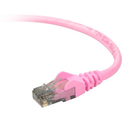 Belkin Cat. 6 UTP Patch Cable - RJ-45 Male - RJ-45 Male - 10ft - Pink