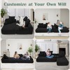 QingMoon 110" L-Shape Sectional Sofa, 4 Seat Boneless Couch, Velvet Upholstered Compressed Sofa with 5 Pillows for Living Room, Bedroom - 2 of 4