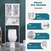 Erommy Over-The-Toilet Storage, Wooden Bathroom Organizer, with 2 Glass Doors & Adjustable Shelf for Bathroom, White - 4 of 4