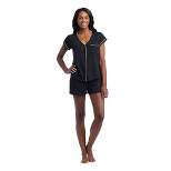 Softies Women’s Cap Sleeve PJ Shorts Set with Contrast Piping