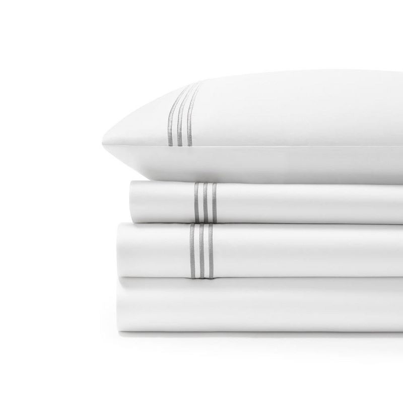 Embroidered Sateen Pillowcase Set - Standard Textile Home, 3 of 4