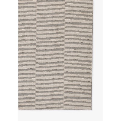 Xander Gray and White Striped Synthetic Runner Rug