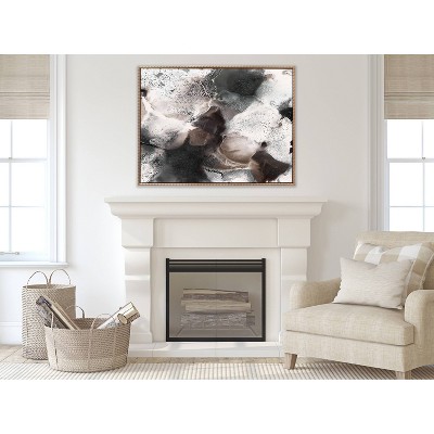 31.5"x41.5" Gold Framed Nebula Abstract Canvas Art