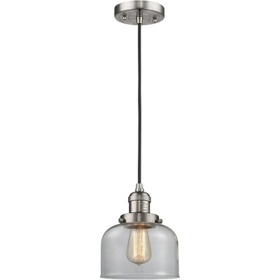 Bell - 1 Light Cord Hung Mini Pendant In Industrial Style-10 Inches Tall and 8 Inches Wide