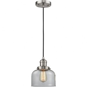 Bell - 1 Light Cord Hung Mini Pendant In Industrial Style-10 Inches Tall and 8 Inches Wide - 1 of 2