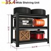 36 Inch Garage Shelves Heavy Duty Steel Metal Adjustable Utility Storage Rack 3 Tier Black 1200Lbs Capacity - 3 of 4