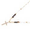 Anna-Kaci Beaded Cross Pendant Necklace with Faceted Stones and Gold Chain - Ivory - 2 of 4