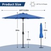 9ft Patio Umbrella With Crank & Tilt – 8-Rib Water-Resistant Outdoor Table Umbrella for Pool, Deck, Garden & Yard - 4 of 4